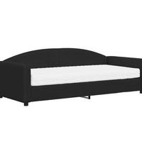 Tagesbett mit Matratze Schwarz 90x200 cm Stoff