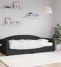Tagesbett mit Matratze Schwarz 90x200 cm Stoff