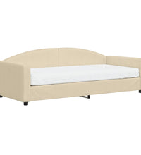 Tagesbett mit Matratze Creme 90x200 cm Stoff
