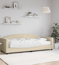 Tagesbett mit Matratze Creme 90x200 cm Stoff