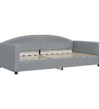 Tagesbett mit Matratze Hellgrau 100x200 cm Stoff