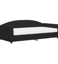 Tagesbett mit Matratze Schwarz 100x200 cm Stoff