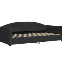 Tagesbett mit Matratze Schwarz 100x200 cm Stoff