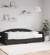 Tagesbett mit Matratze Schwarz 100x200 cm Stoff