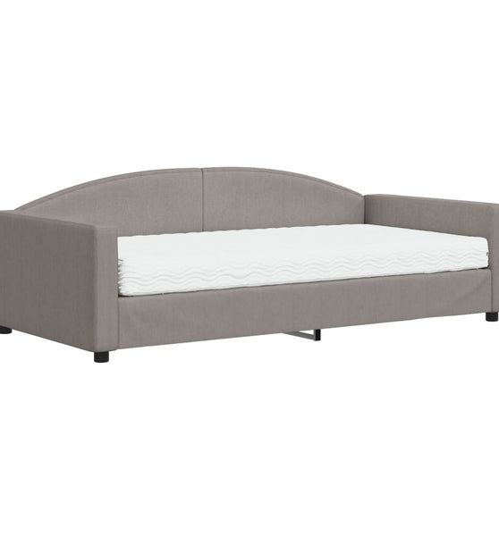 Tagesbett mit Matratze Taupe 100x200 cm Stoff