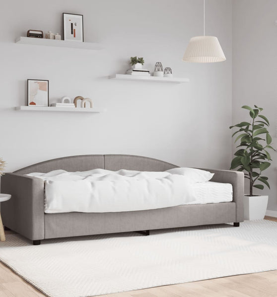 Tagesbett mit Matratze Taupe 100x200 cm Stoff