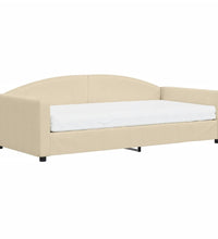 Tagesbett mit Matratze Creme 100x200 cm Stoff