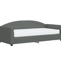 Tagesbett mit Matratze Dunkelgrau 90x190 cm Stoff