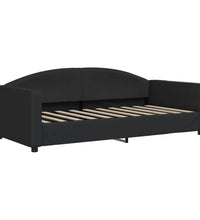 Tagesbett mit Matratze Schwarz 90x190 cm Stoff