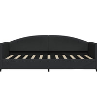 Tagesbett mit Matratze Schwarz 90x190 cm Stoff