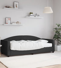 Tagesbett mit Matratze Schwarz 90x190 cm Stoff
