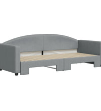 Tagesbett Ausziehbar Hellgrau 80x200 cm Stoff