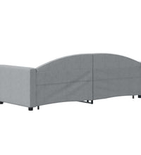 Tagesbett Ausziehbar Hellgrau 80x200 cm Stoff