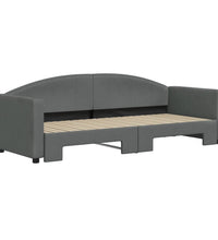 Tagesbett Ausziehbar Dunkelgrau 80x200 cm Stoff