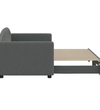 Tagesbett Ausziehbar Dunkelgrau 80x200 cm Stoff