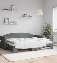 Tagesbett Ausziehbar Dunkelgrau 80x200 cm Stoff