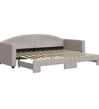Tagesbett Ausziehbar Taupe 80x200 cm Stoff