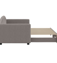 Tagesbett Ausziehbar Taupe 80x200 cm Stoff
