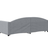 Tagesbett Ausziehbar Hellgrau 90x200 cm Stoff