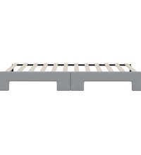 Tagesbett Ausziehbar Hellgrau 90x200 cm Stoff