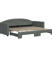 Tagesbett Ausziehbar Dunkelgrau 90x200 cm Stoff