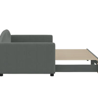 Tagesbett Ausziehbar Dunkelgrau 90x200 cm Stoff