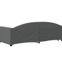 Tagesbett Ausziehbar Dunkelgrau 90x200 cm Stoff