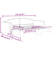 Tagesbett Ausziehbar Dunkelgrau 90x200 cm Stoff