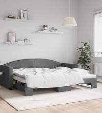 Tagesbett Ausziehbar Dunkelgrau 90x200 cm Stoff