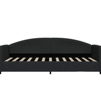 Tagesbett Ausziehbar Schwarz 90x200 cm Stoff