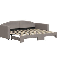 Tagesbett Ausziehbar Taupe 90x200 cm Stoff