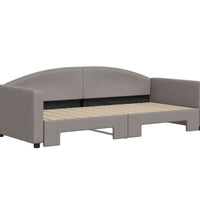 Tagesbett Ausziehbar Taupe 90x200 cm Stoff