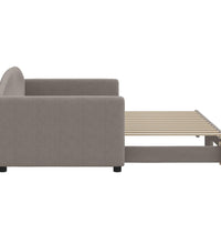 Tagesbett Ausziehbar Taupe 90x200 cm Stoff
