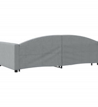Tagesbett Ausziehbar Hellgrau 100x200 cm Stoff