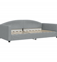 Tagesbett Ausziehbar Hellgrau 100x200 cm Stoff