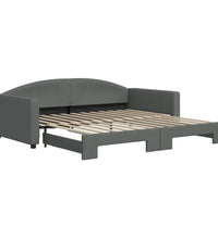Tagesbett Ausziehbar Dunkelgrau 100x200 cm Stoff