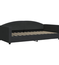 Tagesbett Ausziehbar Schwarz 100x200 cm Stoff