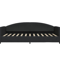 Tagesbett Ausziehbar Schwarz 100x200 cm Stoff