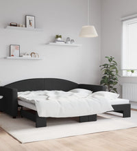 Tagesbett Ausziehbar Schwarz 100x200 cm Stoff