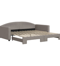 Tagesbett Ausziehbar Taupe 100x200 cm Stoff