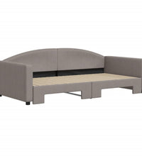 Tagesbett Ausziehbar Taupe 100x200 cm Stoff