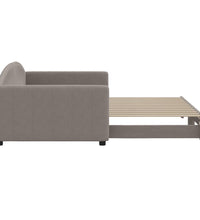 Tagesbett Ausziehbar Taupe 100x200 cm Stoff