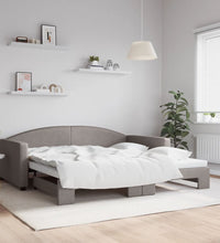 Tagesbett Ausziehbar Taupe 100x200 cm Stoff