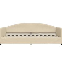 Tagesbett Ausziehbar Creme 100x200 cm Stoff