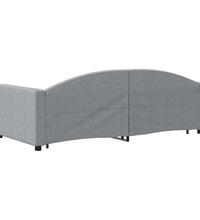 Tagesbett Ausziehbar Hellgrau 90x190 cm Stoff