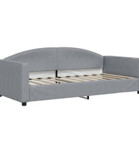Tagesbett Ausziehbar Hellgrau 90x190 cm Stoff