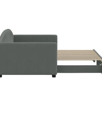 Tagesbett Ausziehbar Dunkelgrau 90x190 cm Stoff