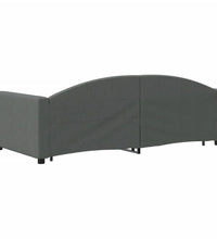 Tagesbett Ausziehbar Dunkelgrau 90x190 cm Stoff