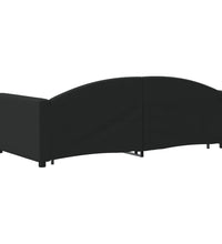 Tagesbett Ausziehbar Schwarz 90x190 cm Stoff