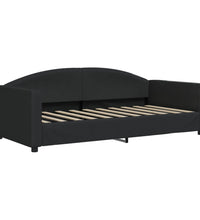 Tagesbett Ausziehbar Schwarz 90x190 cm Stoff